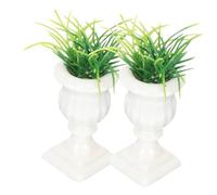 Beaupretty 2 pièces Miniature Potted Plants Colonne Romaine Décor pour Maison de Poupée Accessoire Paysage Miniature Réaliste et Adapté Décoration Intérieure