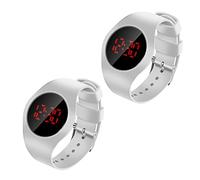Beaupretty 2 pièces Montre LED Électronique Garçon Fille Écran Digital Facile à Lire Bracelet Ajustable Unisexe pour et Anniversaire Saint Valentin
