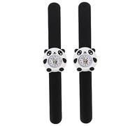 Beaupretty 2 pièces Montre Portable pour Garçon Fille Silicone Panda Montre Tactile Éducative et Fashion pour et