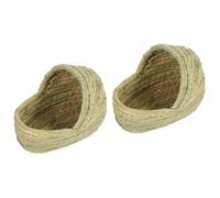 Beaupretty 2 Pièces Nid Tressé pour Poulets, Maison de Repos Chaude, 28 CM | Paille Légère, Forme Sabot, Entretien Facile, Nettoyage Simple, Adapté au Poulailler, Teinte Vert Clair