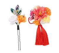 Beaupretty 2 Pièces Peigne à cheveux de style barrette de perles accessoires de cheveux de mariée mariage hair charms hair toppers coiffe de mariée peigne en épingle à cheveux Orange