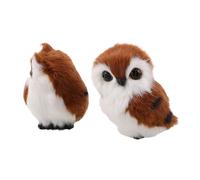 Beaupretty 2 Pièces Peluches Chat Hiboux Marron Réalistes Jouets Doux Décor Aventure Cadeau Garçon Fille Femmes