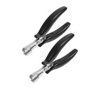 Beaupretty 2 Pièces Pince à Extensions de Cheveux Ergonomique Pince Mini avec Poignée Antidérapante Chromée Outil Précis pour Pose et Retrait de Micro Anneaux et Extensions Tape-in Usage