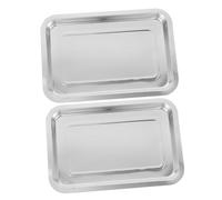 Beaupretty 2 pièces Plateau Inox pour Tatouage Moyen Plateau avec Bords Relevés Antidérapants Organiseur pour Supplies Tattoo Facile à Nettoyer pour Artistes Tatoueurs