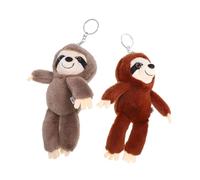 Beaupretty 2 pièces Porte-clés Peluche Arbre Paresseux Doux et Pendentif Décoratif Peluche Confortable pour Clés Sacs et Sacs à Dos Lot de Marron Gris