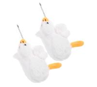 Beaupretty 2 pièces Porte-clés Peluche Canard Blanc Décoration Sac à Dos Adorable Lot de Pendentifs Peluche Doux et Résistant Accessoire Cadeau Noël Maman