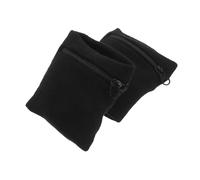 Beaupretty 2 Pièces Porte-Monnaie Poignet Sport Support de Poignet épais Support de téléphone Bandeau de Couleur Unie Sac de Bras de téléphone en Cours d'exécution Fermeture éclair Noir