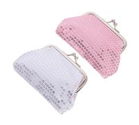 Beaupretty 2 Pièces Portefeuilles Garçon Fille à Paillettes et Sequins Mini Porte-Monnaie et Compact pour Fermeture Facile Adaptée Aux Petites pour Accessoires