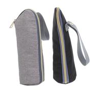 Beaupretty 2 Pièces pour Biberon Portable avec Sangle de Fixation Housse Thermique Oxford pour Biberons Standard de Rangement Compact pour Sorties Noir et Gris