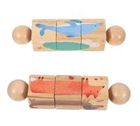 Beaupretty 2 Pièces Puzzle Twist pour Tout-Petits Jouets pour bébé en Bois Blocs de Torsion rotatifs Correspondance des Chiffres Blocs d'animaux rotatifs de motricité Fine