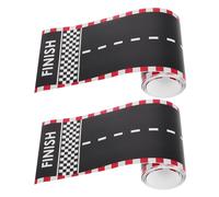 Beaupretty 2 Pièces Ruban de Piste de Course pour Jouets Bande Adhésive DIY Route avec Panneaux de Signalisation Stickers Décoratifs pour Garçon Fille pour Fêtes Anniversaire et Décor de