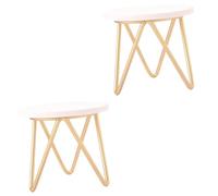 Beaupretty 2 Pièces Scale Wooden Doll Furniture for Tiny House Decor Legs with Round Top for Living Room and Dining Room Accessories