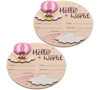 Beaupretty 2 Pièces signe de jalon bébé signe de bébé en bois décoration de shower photo du premier jour accessoire photo nouveau-né Pink