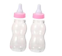 Beaupretty 2 pièces Tirelire Forme de Biberon Transparent Lot de Capacité Plastique pour Conteneur Bonbons pour Fête Rose