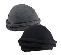Beaupretty 2 Pièces Turban Torsadé Vintage Bandana Bandeau Pour Homme Turban Homme Anti-vent D's Qui Dansent Pour Foulard Extensible s Fibre Modale
