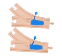 Beaupretty 2 PièCes Voies De Train Bois avec Aiguillage Accessoires Aiguillage Train en Bois Accessoires Compatibles Marques pour La CréAtivité des Garçon Fille Et Apprentissage éDucatif
