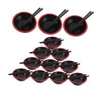 Beaupretty 20 Ensembles Dollhouse Tableware Mini Japanese Ramen Bowls Set with Chopsticks Tiny Plates Kitchen Accessories for Pretend Play Cooking Toy