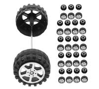Beaupretty 20 Ensembles Plastic Toy Car Wheels and Axles Model Replacement Rc Vehicle Tires for Scale Collectors