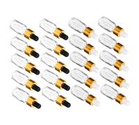 Beaupretty 20 Pièces Bouteilles Verre Transparent Rechargeables avec Pipette Lot de Flacons pour Huiles Essentielles avec Bouchon Doré Bouchon Noir