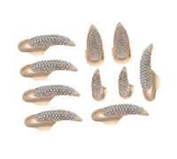 Beaupretty 20 Pièces Clous Décoratifs En Métal Anneau D'articulation D'armure Anneaux Gothiques Anneaux De Griffe Punk Griffe D'ongle Gothique Bagues Punk Ongles D'halloween
