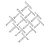 Beaupretty 20 Pièces Équerres Plates en T 80 Mm en Acier Inoxydable, Support de Fixation Robuste pour Réparation et Renfort de Panneaux, Entretoises Plates Adaptées aux Meubles et Surfaces