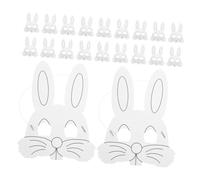 Beaupretty 20 pièces Masques Papier Lapin Blancs pour Garçon Fille à Décorer et Peindre pour Activités Scolaires Fêtes et Projets Artistiques DIY
