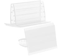 Beaupretty 20 pièces Mini Porte-étiquettes Autocollants pour Panneaux Anti-postillons Support Compact pour Cartes Photos Tickets Étiquettes de Prix Bureau et Commerce