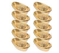 Beaupretty 20 Pièces Miniatures Ornement Décoratif de D’Or pour Maison de Poupée, Accessoires Artisanaux pour Vitrines et Décorations de Maquettes, Objets Chance et Richesse