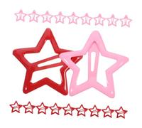 Beaupretty 20 Pièces Pinces à Cheveux Étoiles Roses Et Rouges Barrettes à Pression Pour Filles Accessoires Cheveux Mignons Pinces Motifs