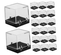 Beaupretty 24 Pièces Boîtes de Transparentes avec Base Noire Coffret Carré Durable pour Collection de Cristaux et Éducative et Décoration Maison