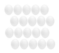 Beaupretty 24 Œufs Factices Réalistes pour Nichoirs de Canaris et Perruches, en Plastique Solide Blanc, Stopper la Ponte des Oiseaux, Accessoires Réutilisables pour Élevage et Décoration