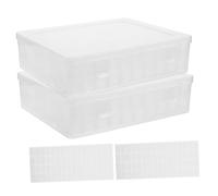 Beaupretty 2ensembles Boîte de Rangement pour Bijoux à Plusieurs Compartiments Transparente Lot Étiquette pour Organisation de Nail Art et Loisirs Créatifs