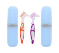 Beaupretty 2ensembles Brosse De Nettoyage pour Prothèses Dentaires Double Face Étui De Voyage Brosse à Dents Compacte Multifonction Portable
