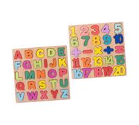 Beaupretty 2ensembles Jeu De Puzzle Bois Alphabet Puzzles Éducatifs pour Garçon Fille Apprentissage Alphabet avec Bords Lisses