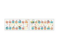 Beaupretty 2Feuilles Autocollants Muraux Alphabet Éducatifs Dessin Train Stickers Décoratifs pour Garçon Fille Amovibles et Faciles à Appliquer pour Décoration de Chambre et Apprentissage