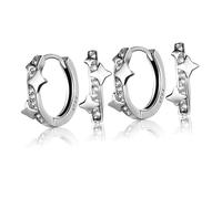 Beaupretty 2paires Boucles Oreilles Simples Étoiles Petites Créoles Boucles Oreilles Cartilage Pour Femmes