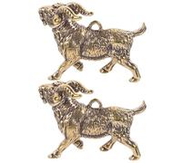 Beaupretty 2pcs Breloques Porte-clés en Laiton Or Forme Chèvre, Design Compact Décoratif, Haute Dureté, pour Porte-clés DIY et Accessoires Bijoux