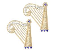 Beaupretty 2pcs Broches Épingle de Revers en Métal Doré Cristaux, Broche Élégante en Cristaux Style Harpe pour Femme, Accessoire Polyvalent pour Robes de Demoiselle D'honneur