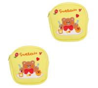 Beaupretty 2Pcs De Rangement pour Serviettes De Tante Carré Mignon Mini Cosmétique en Toile Kit De Maquillage pour Filles Tapis d'allaitement Sacs À Main en Toile