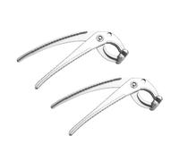 Beaupretty 2pcs Pince à Bol Épaissie et Pince à Plat Argenté en Alliage D'aluminium Poignée Ondulée et Antidérapante Cuisine et Friteuse à Air