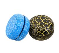 Beaupretty 2pcs Yo-yo en Bois avec Motif Fissuré Coloré, Mini Taille Portable pour Garçon et Filles Débutants, Coordination Main-œil, pour Activités en Plein Air et Interaction Parent-garçon