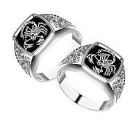 Beaupretty 2pièces Bague Scorpion Punk Pour Hommes De Anneaux Vintage Platine Bijoux Élégants Pour Occasions Spéciales Et Anniversaires