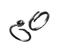 Beaupretty 2pièces Bagues Ouvertes Pour Couple Épine Rose Bagues Décoratives Pour Doigts