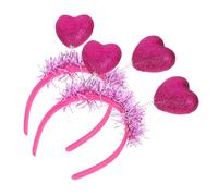 Beaupretty 2pièces Bandeau Pour Cheveux Romantique Set De Serre-têtes à Cœurs Et Guirlandes Accessoires Pour Saint-valentin Et Fêtes