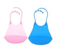 Beaupretty 2pièces Bavoirs Lavables Silicone Pour Adultes Et Personnes Âgées Avec Bavette Inférieure Pour Repas Et Protection Des Vêtements