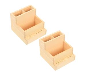 Beaupretty 2pièces Boîte de Rangement pour Outils à Ongles avec Présentoir pour Embouts Trousse de Manucure Organisée