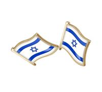 Beaupretty 2pièces Broche Drapeau Israël Alliage Décorative Pour Vêtements Chapeaux Épinglette Drapeau