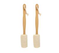 Beaupretty 2pièces Brosse De Bain Exfoliante Loofah Naturel Lot Manche Ergonomique Pour Nettoyage Profondeur Peau Douce Et Rafraîchie Accessoire De Bain Pour Gommage Corps