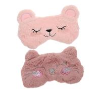 Beaupretty 2pièces Cache-yeux Pour Dormir Lot De Bandeaux Pour Dormir Portables Cache-yeux Animaux Masques De Sommeil Confortables
