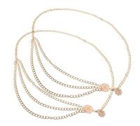 Beaupretty 2pièces Ceinture de Corps pour Femme Chaîne de Ajustable Style Vintage Fleurie Bijou de Ventre pour Femme Danse Occasions Spéciales